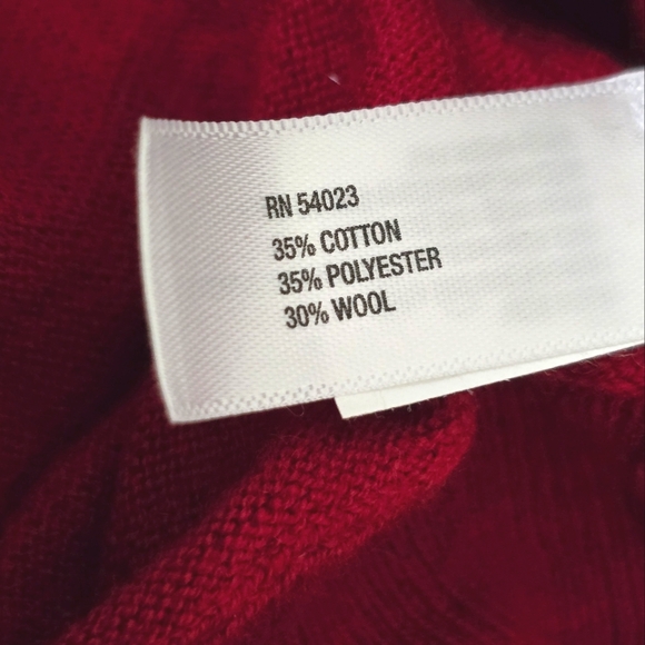 Gap Red Cotton/Wool Blend Knit V Neck Sweater size XL - Picture 7 of 12